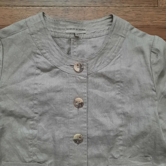 Linen Button Front Jacket Blazer - Picture 2 of 13